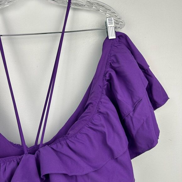 NWT ZARA Purple Ruffle One Piece Swimsuit and Bodysuit 0167/206 Sz Small - Picture 15 of 16